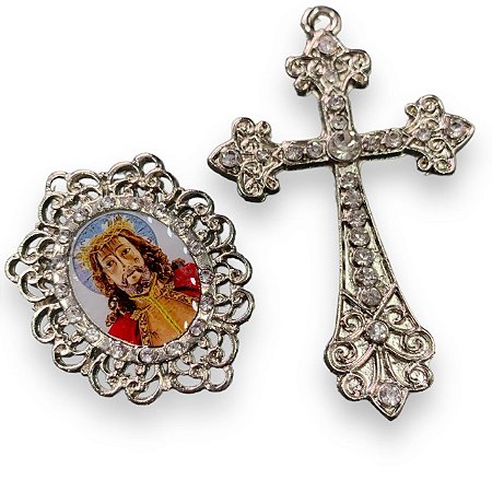 Bom Jesus da Lapa kit Cruz e entremeio para terço católico