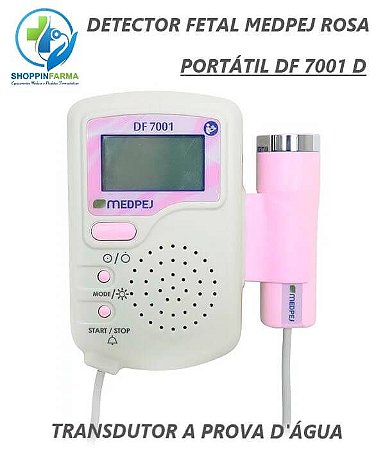 Detector Fetal Portátil DF 7001 D A Prova D'agua Rosa