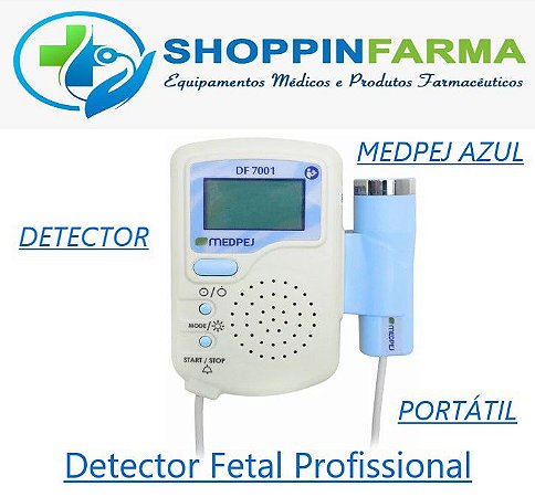 Detector Fetal Portátil DF-7001 Digital Azul Sonar Medpej