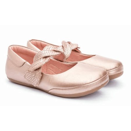 Sapatilha Menina Gambo Dourada Rose Trança