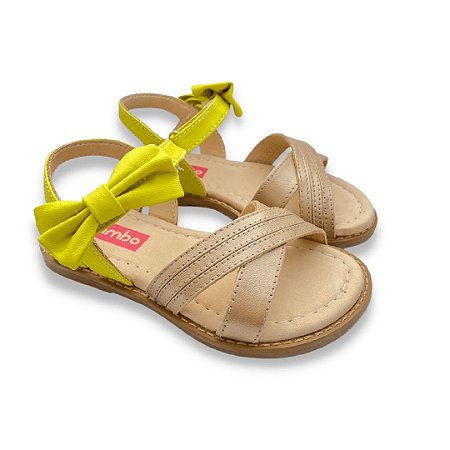 Sandália Infantil Menina Gambo Champagne Pistache