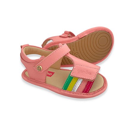 Sandália Baby Menina Gambo Rosa Arco-Íris