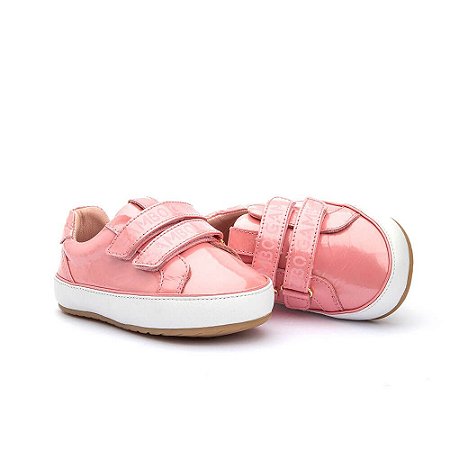 Tênis Baby Menina Gambo Verniz Tulipa Rosa