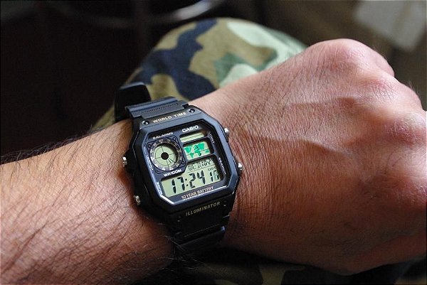 Relógio Masculino Casio World Time AE-1200WH-1B
