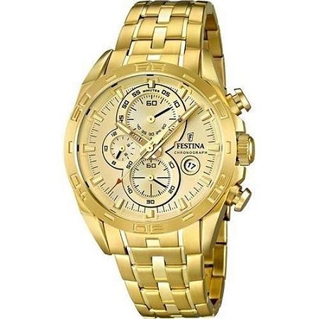 Relógio Festina Crono Bike F16656/2 Dourado Cronógrafo