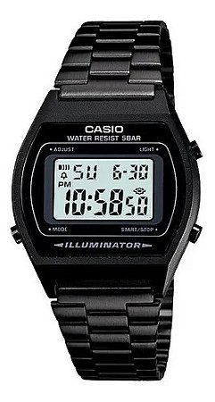 Relógio Casio Digital Preto Unissex Retrô B640wb-1adf
