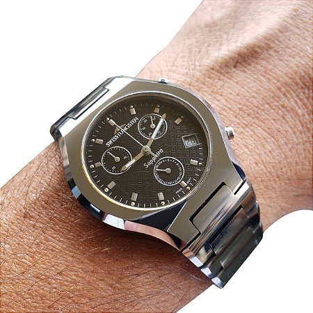 Relógio Masculino Swisstungsten Gr5012 Safira Crono