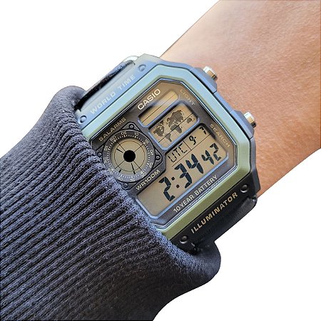 Relógio Casio Masculino Ae-1200whb-1bvdf Sport World Map