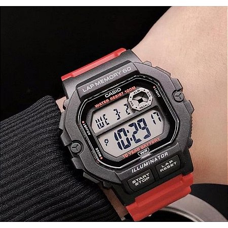 Relógio Masculino Casio Ws-1400h-4a Vermelho