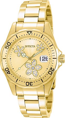 Relógio Feminino Invicta 12508 Plaque Ouro Com Cristais