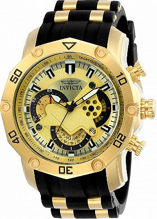 Relógio Invicta Pro Diver 23427 Original Plaque Ouro