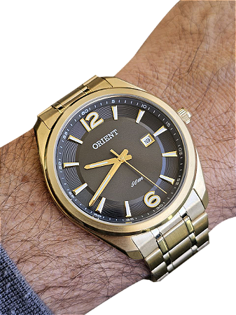 Relógio Orient Analógico Dourado Masculino Mgss1165 G2kx