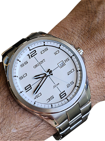 Relógio Orient Mbss1220 Visor Branco Original Sport Quartz