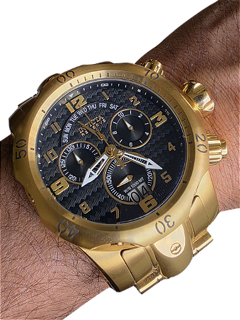 Relógio Invicta 17634 Original Potência, Estilo E Luxo Swiss Dourado Dourado Preto