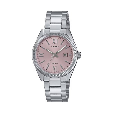 Relógio Feminino Casio Ltp-1302dd-4a1vdf Standard Prateado Prateado Rosa