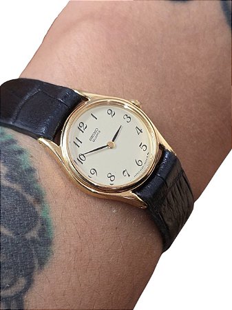 💎 Relógio Feminino Seiko Mini Vintage 👑 Anos 90 ✨ Dourado 490905