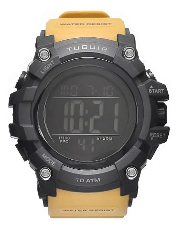Relógio Masculino Tuguir 10atm Anadigi Preto E Marrom Tg109