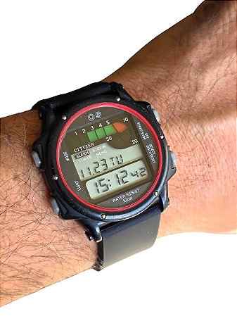 ⌚✨ Citizen Digital Wind Surf D100 – Relógio Vintage Extremamente Raro!