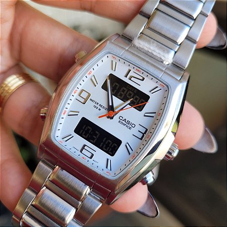 Relógio Masculino Casio Edifice Efa-117d-7avdf Ana-digi Prateado