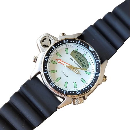 🌊⏱️ Relógio Sanda Aqualand Esportivo Branco