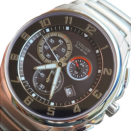 Relógio Citizen Eco Drive Cronógrafo At0690-55e Safira
