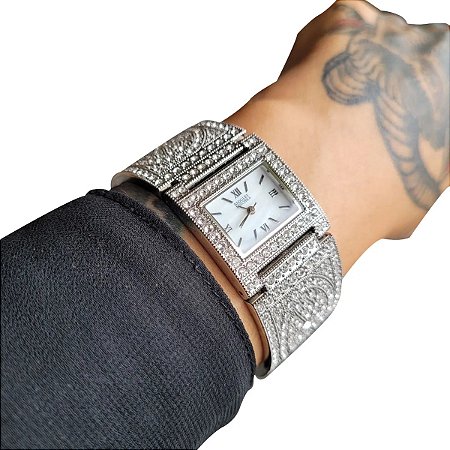 Relógio Feminino Badgley Mischka Ba/1365mpsv Cristal