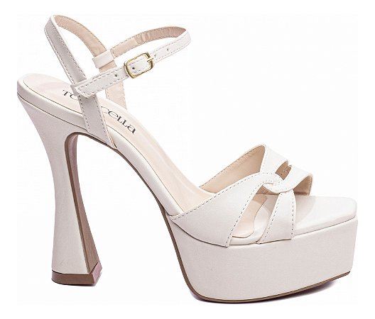 Sandália Meia Pata Feminina Off White 1.210b