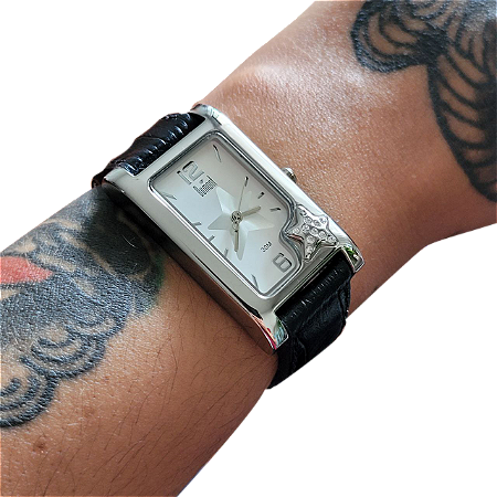 Relógio Dumont Feminino Vintage Retangular Aço SW 3555 BB