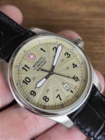Relógio Swiss Military Masculino 42mm Vintage Anos 2000 Mostrador Texturizado Calendário 6h