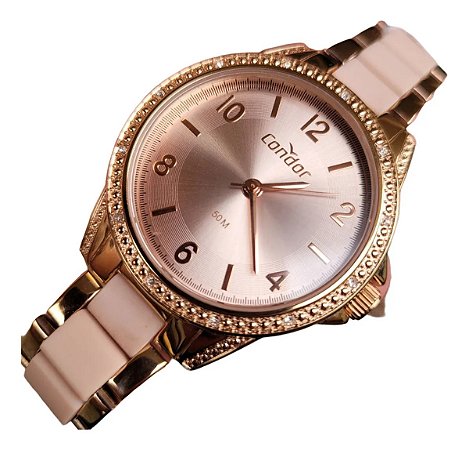Relógio Feminino Strass Condor Co2035mvo4j Rosa