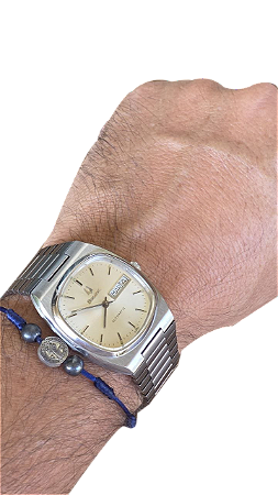 Bulova Automático Suíço Anos 70 🇨🇭 Caixa TV Rara! Calendário Duplo Original e Revisado 🔥⌚️