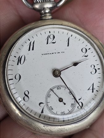Relógio de Bolso Tiffany & Co Prata Maciça Original Século XX Raríssimo Funcionando