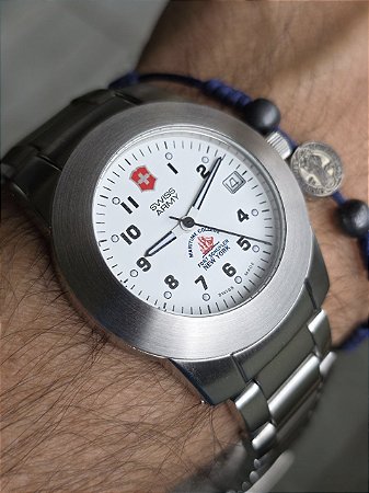 ⌚️ Victorinox Swiss Army Quartz Fort Schuyler Maritime College 🇨🇭 Field Watch Raro 2000s Aço 100m