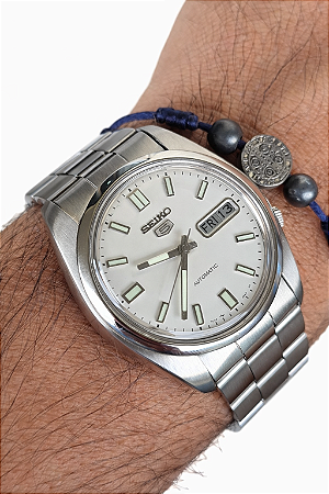 Seiko 5 Automático 7009 Vintage Anos 80 Dial Claro Clássico Revisado Raro