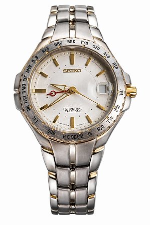 Seiko 1999 Perpetual Calendar GMT 😱 Quartz HAQ raríssimo com World Time e coroa roscada!