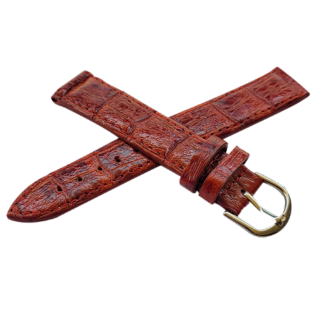 18mm Pulseira Chainon Couro Crocodilo Para Relógio De Pulso