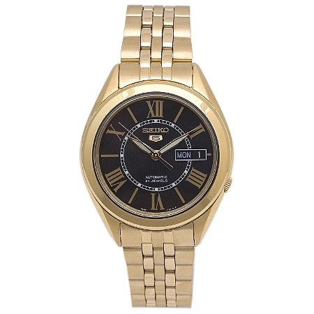 Relógio Masculino Seiko 5 SNKL40K1 Automático Dourado