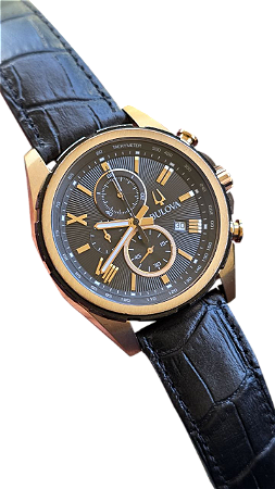 Relógio Bulova 98B388 Cronógrafo Rose Preto Quartz Japonês 2022