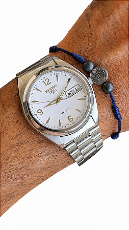 Relógio Seiko 5 Automático Branco 7s26 Vintage Anos 2000 811795