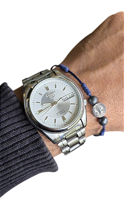 Relógio Seiko 5 Automático 7s26 Mostrador Prata Sunburst