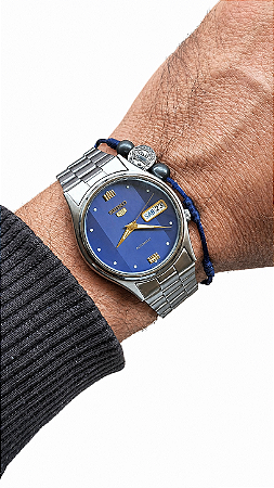 Relógio Seiko Automático Azul Bicolor Vintage Ano 2006 7s26