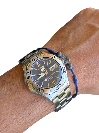 Relógio Automático Seiko 5 Sports Anos 90 Calibre 7s36 Azul