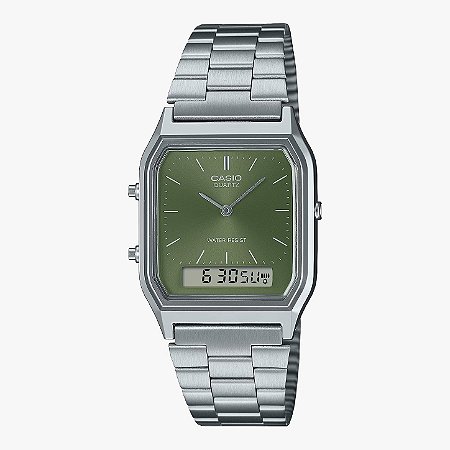 Relógio Feminino Casio Vintage AQ-230A-3AMQYDF Ana-Digi