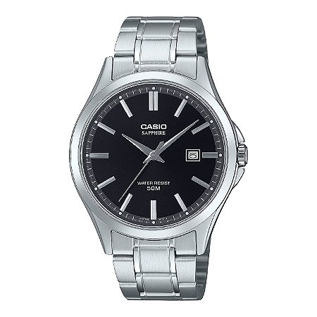 Relógio Masculino Casio Vidro Cristal Safira MTS-115D-1AVDF Preto