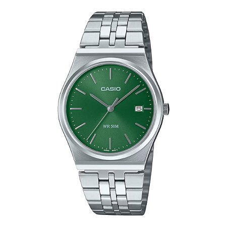 Relógio Casio MTP-B145D-3AVDF Verde Aço Quartz Calendário 50M Original