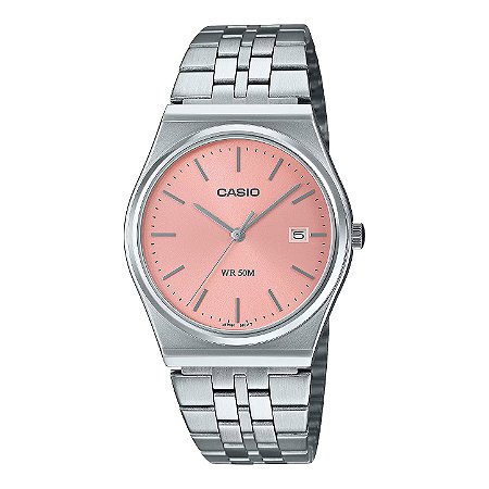 Relógio Casio MTP-B145D-4AVDF Rosa Aço Quartz Calendário 50M Original