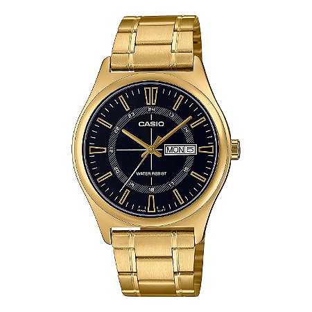 Relógio Casio MTP-V006G-1CUDF Dourado Preto Dia Data Quartz