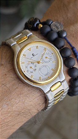 RELÓGIO J.B. CHAMPION QUARTZ DAY DATE BICOLOR – ANOS 1990
