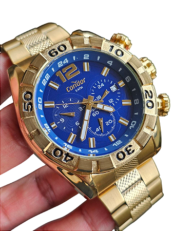 Relógio Masculino Condor Cronógrafo COVD33AA Quartzo Azul