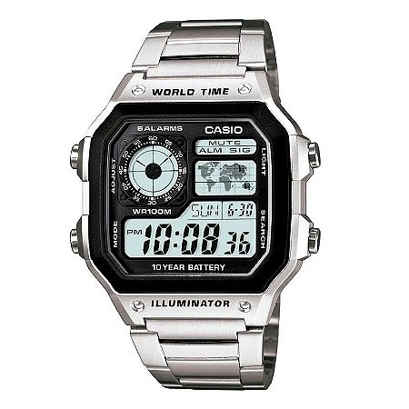 Relógio Masculino Casio World Time AE-1200WHD-1AV